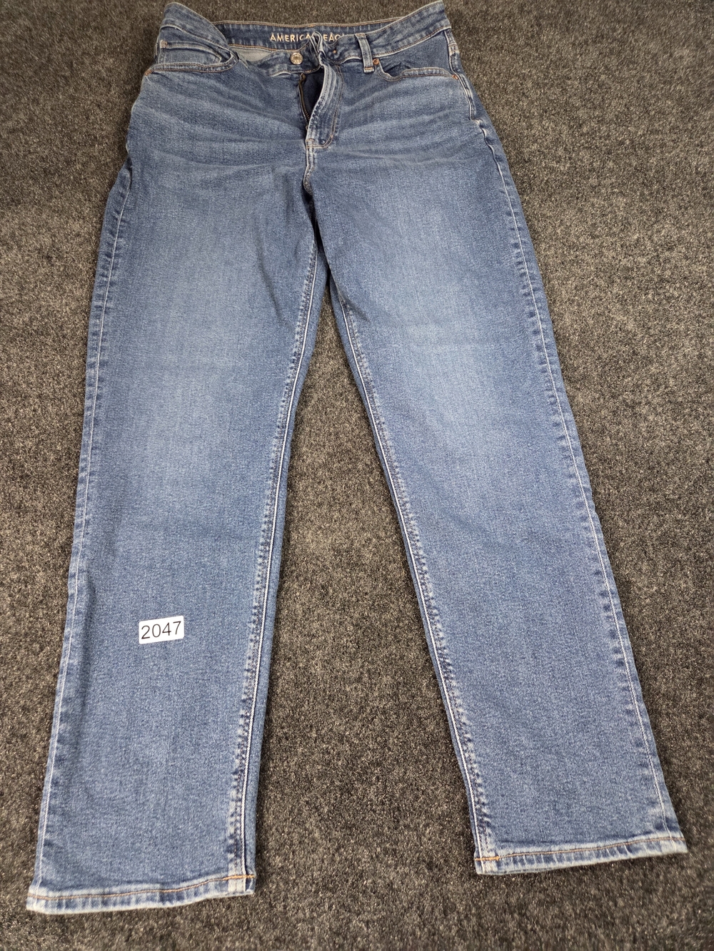 American Eagle AE Women’s Jeans Size 12 Long Light Wash Stretch Straight Leg